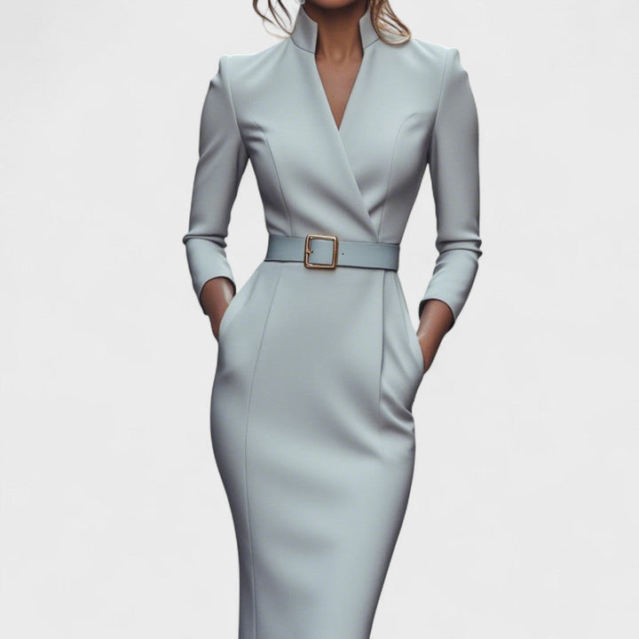 Valentina™ | Elegant Belted Pencil Dress