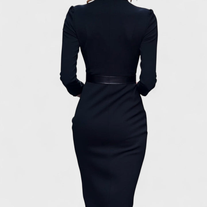 Valentina™ | Elegant Belted Pencil Dress