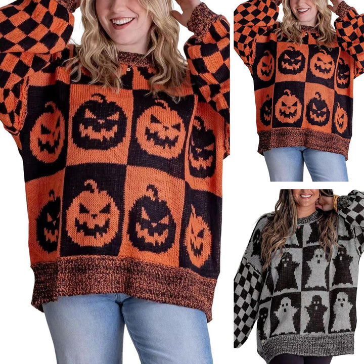 Cozy Halloween Knit | Pumpkins & Ghosts Sweater