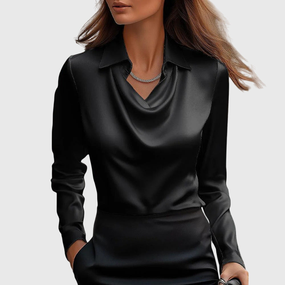 Ariella™ Satin Drape Collar Blouse