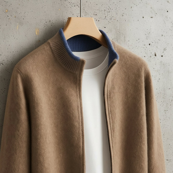 Scandinavian Minimalist Men's Full-Zip Knit