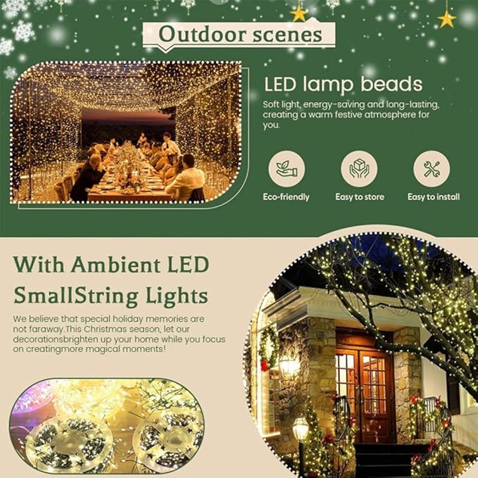 🎄Waterproof Remote Control Flashing Lights⭐