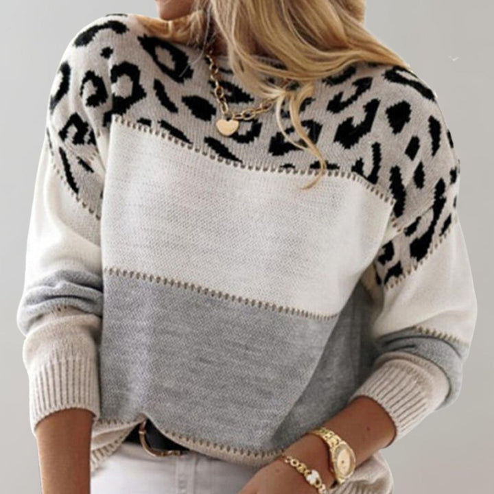 Amalia™ | Chic Leopard Patchwork Sweater