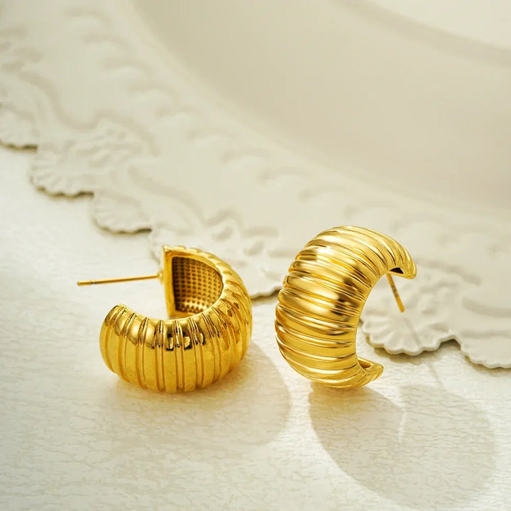 Aurelia | Bold Textured Hoop Earrings