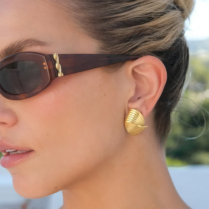 Solara | Retro Crossed Stud Earrings