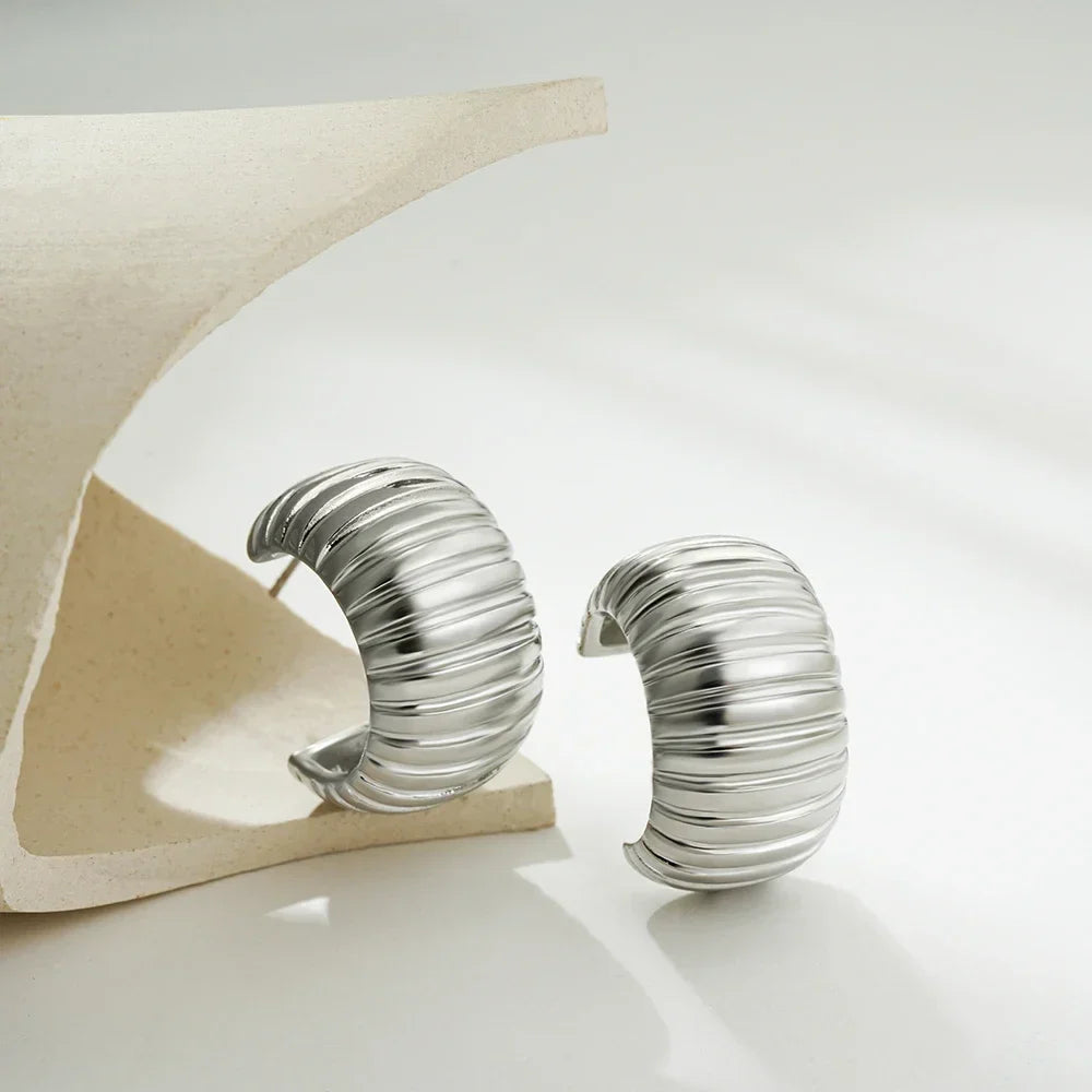 Aurelia | Bold Textured Hoop Earrings