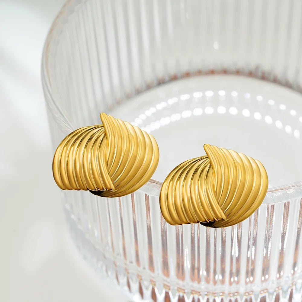 Solara | Retro Crossed Stud Earrings