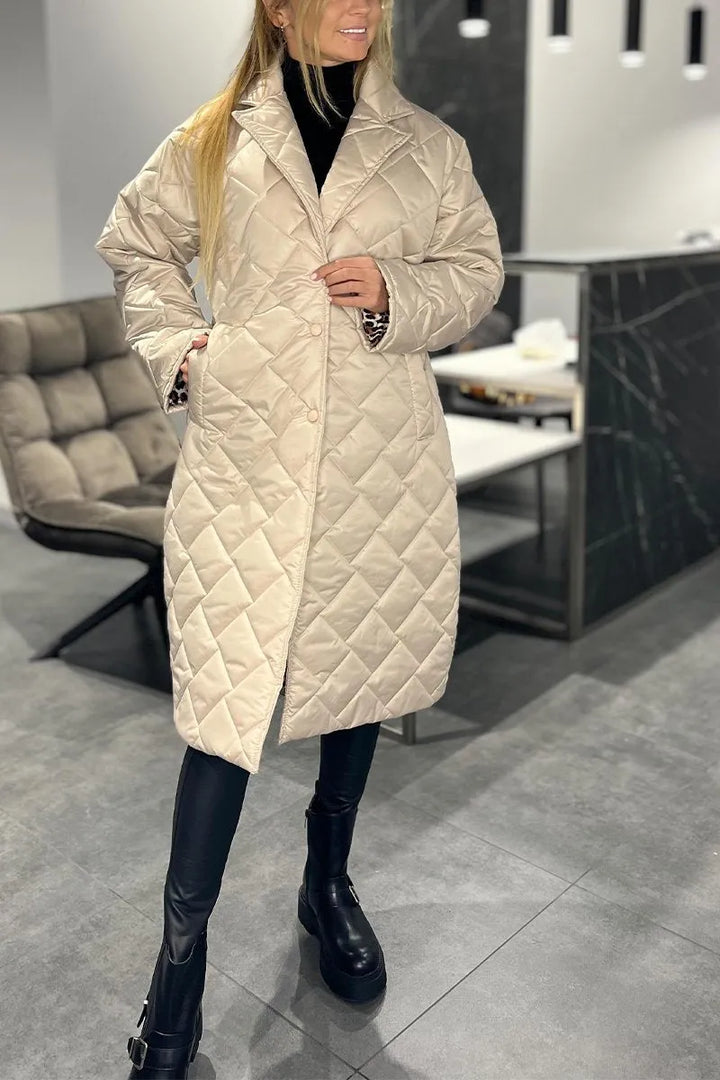 Ofira | Quilted Coat with Chic Leopard Interior