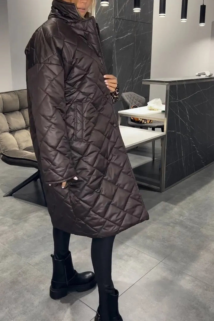 Ofira | Quilted Coat with Chic Leopard Interior