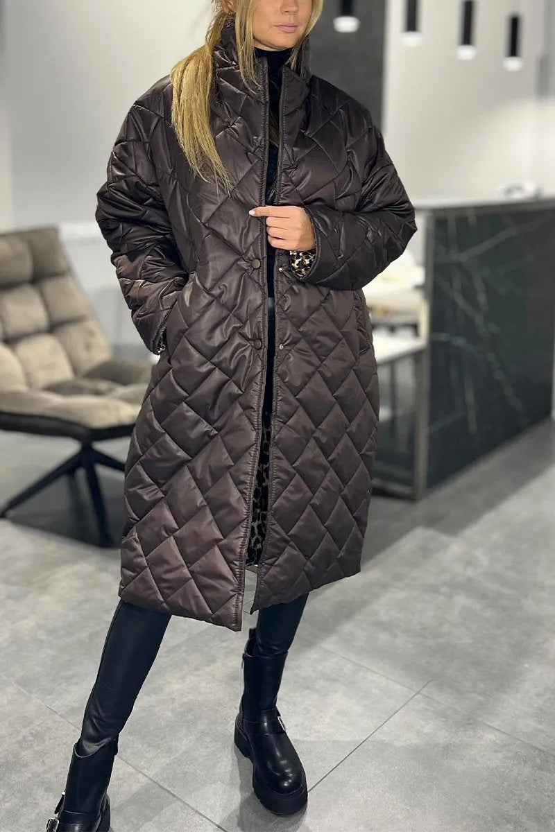 Ofira | Quilted Coat with Chic Leopard Interior