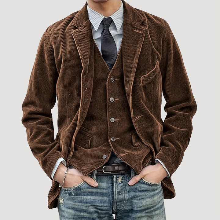 Provence | Vintage Corduroy Jacket & Vest Set | Timeless British Elegance