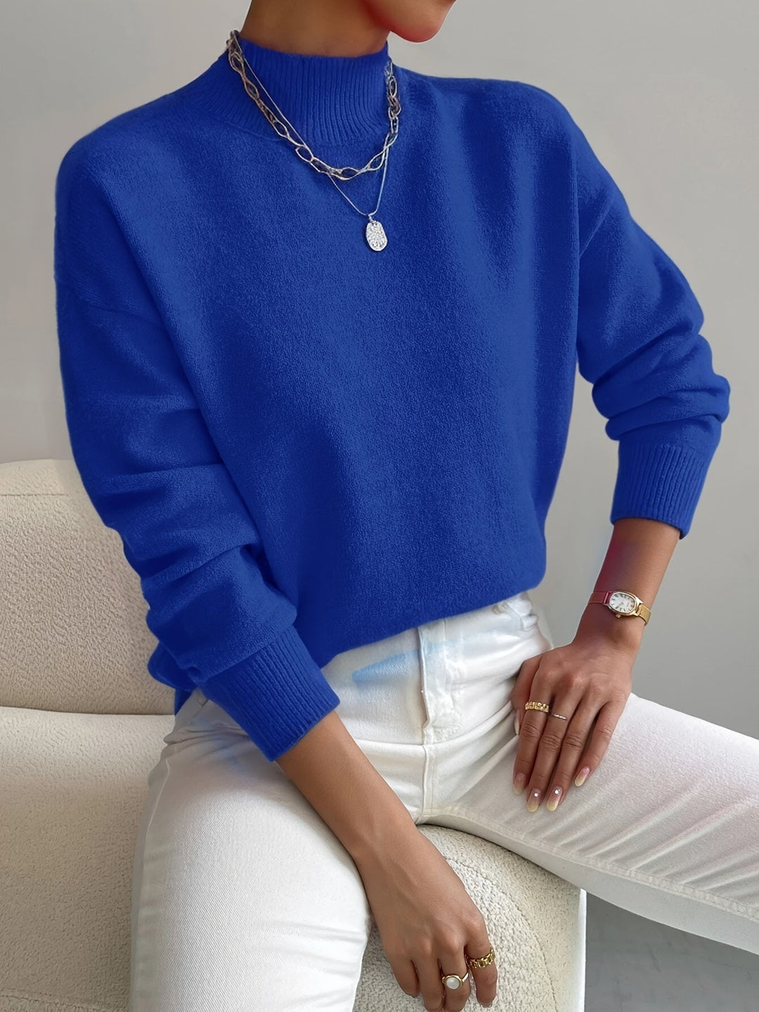 Maria Elegant High-Neck Sweater