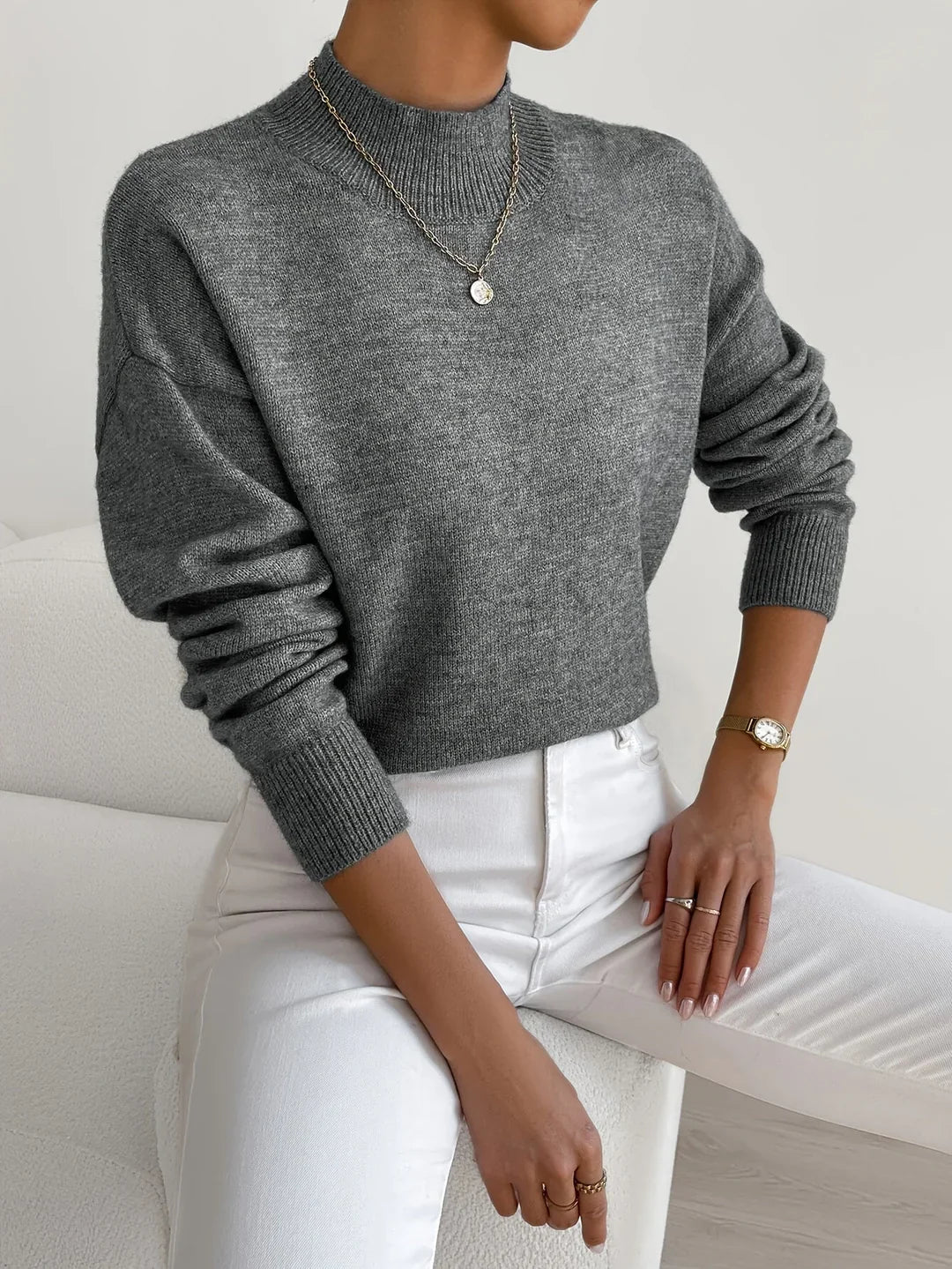 Maria Elegant High-Neck Sweater