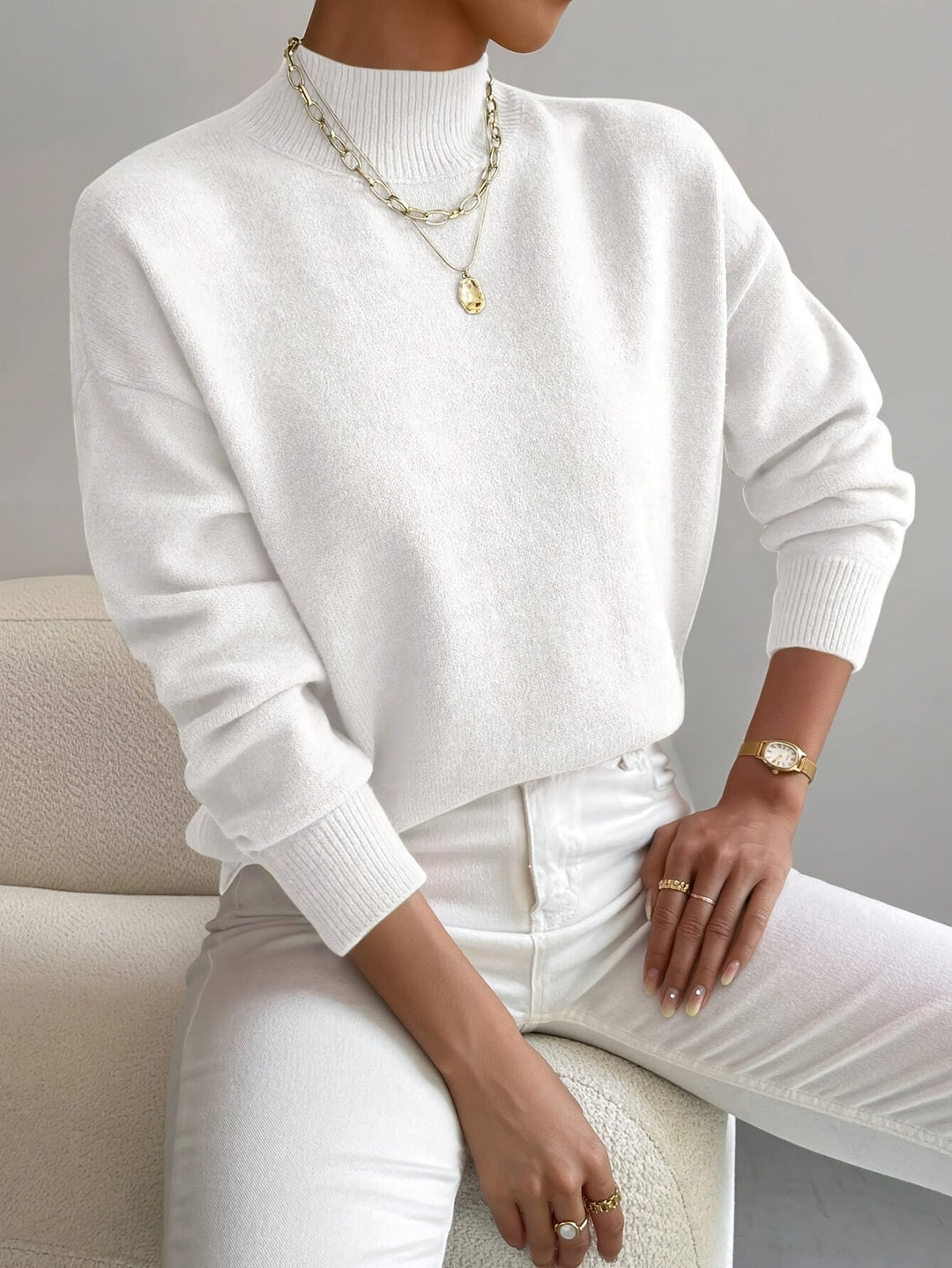 Maria Elegant High-Neck Sweater