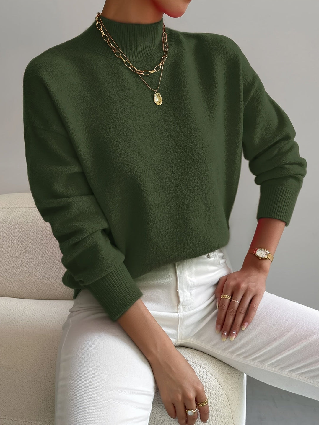 Maria Elegant High-Neck Sweater